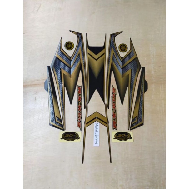 STIKER STRIPING POLET LIS LIST BODI MOTOR RX KING 2004 SE PLUS EMBLEM 20THN ANIV WARNA EMAS GOLD
