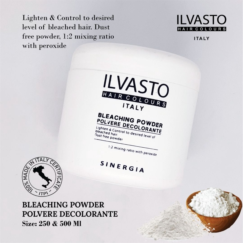 ILVASTO HAIR COLOURS BLEACHING POWDER 500GR | PEWARNA RAMBUT