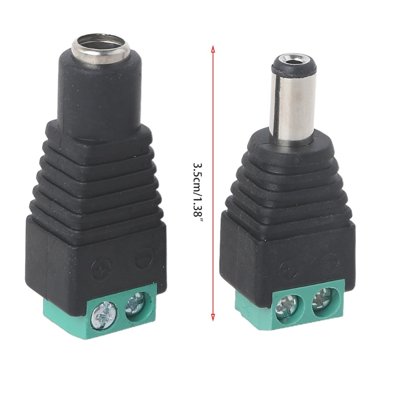 Adapter Konektor Power Dc 12v 5.5x2.1mm Male + Female Untuk Kamera Cctv Led