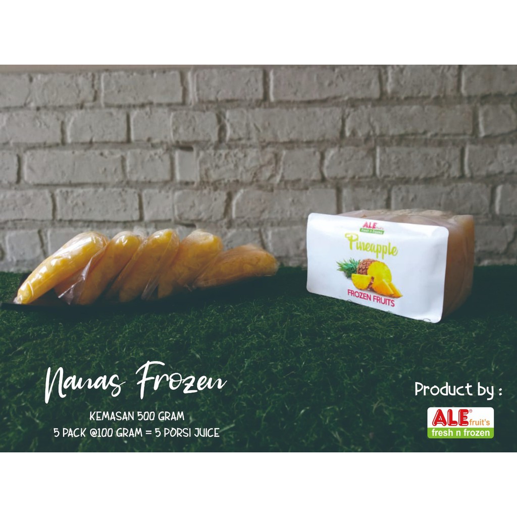 

Pineapple fruits frozen 500gr,buah nanas beku,frozen fruits, buah beku