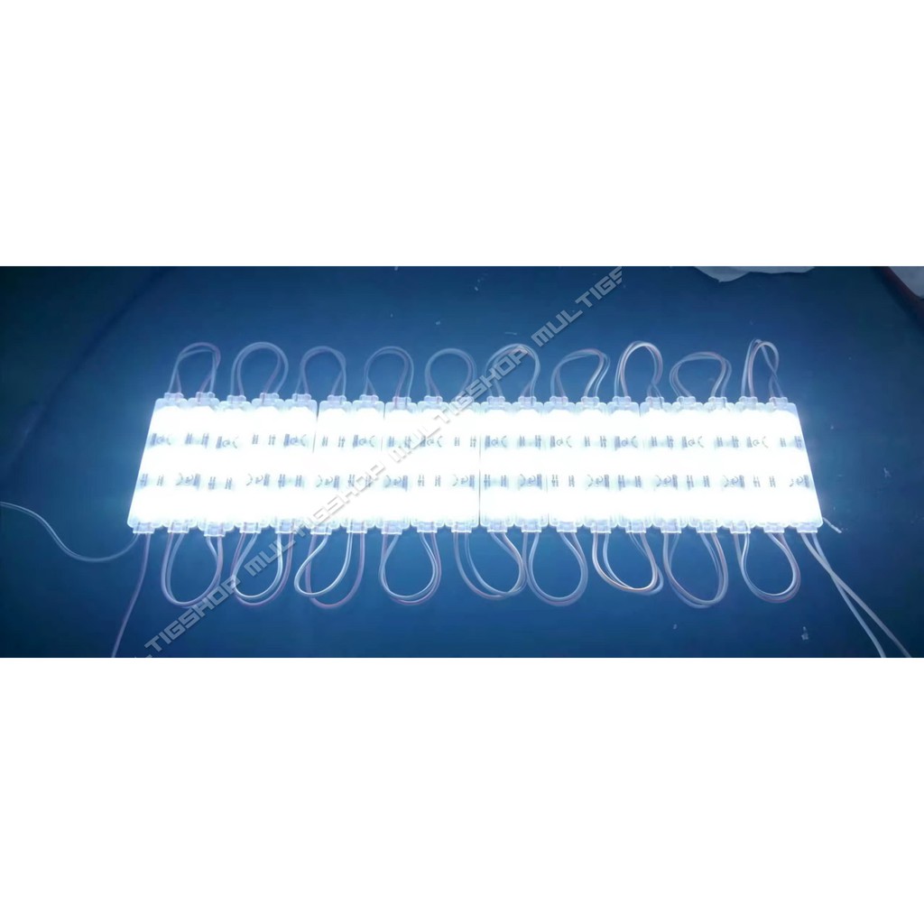 100 Pcs Led Modul 5630 3 Led Samsung + Lensa Tipe 6617 12V - Putih White