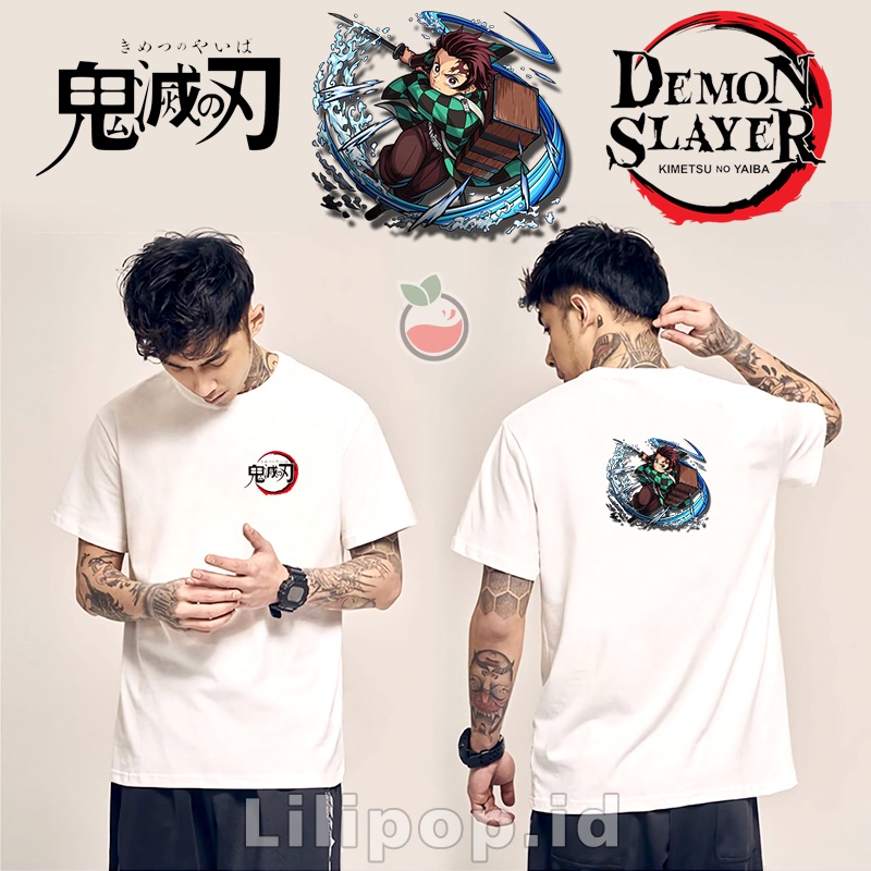 Lilipop Kaos Pria Demon Slayer Kimetsu No Yaiba Baju Distro Basic Tshirt Kasual