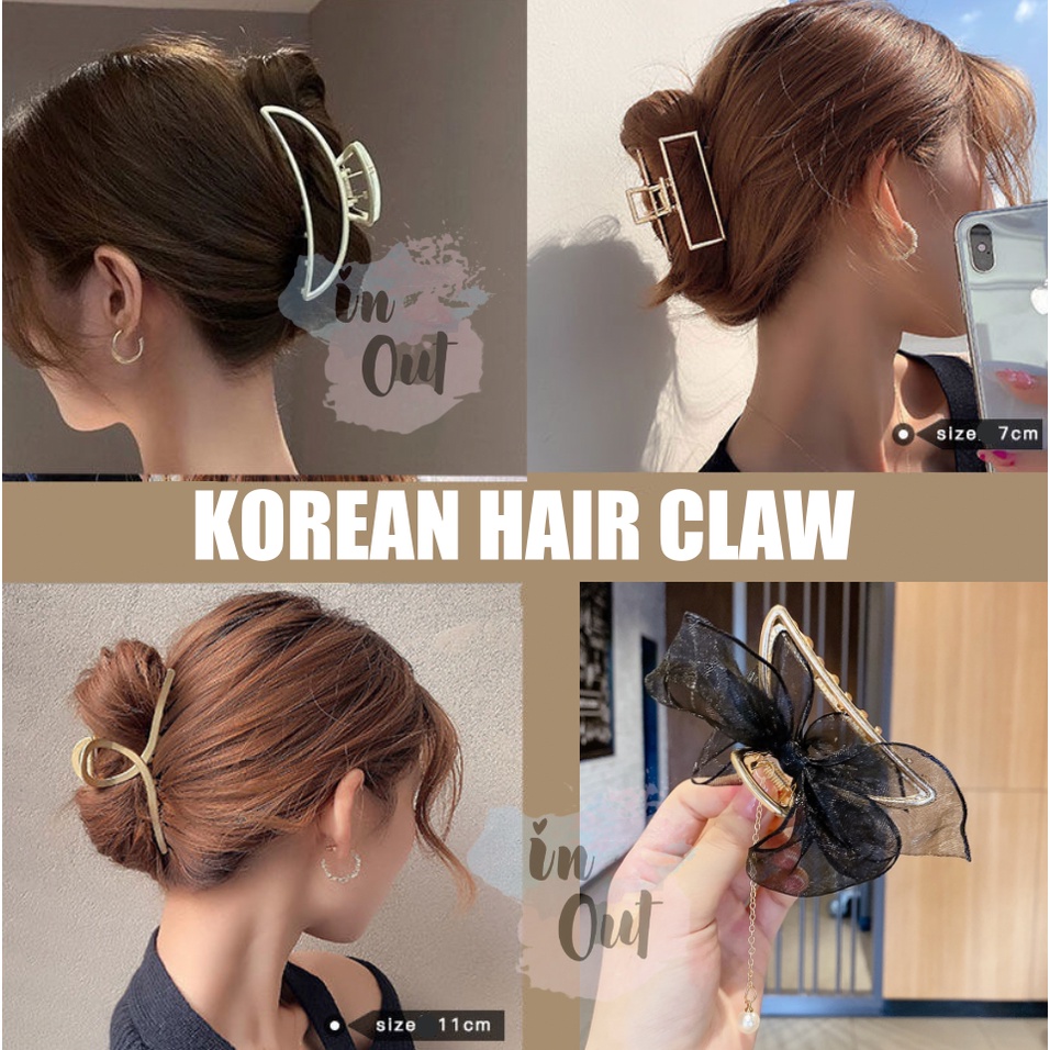 Hair Claw Metal Premium Korea Besi / Jepit Rambut / Jepitan Rambut Classic Jumbo / Jedai Rambut Pita / Hair Claw Pita kupu kupu Simple ACC23