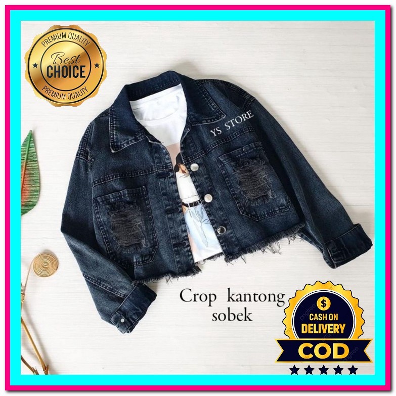 Jaket Crop Wanita Jacket Jins Wanita Cropty Murah Jaket Wanita Korea Import Cwe Distro Cewek Jins Ja