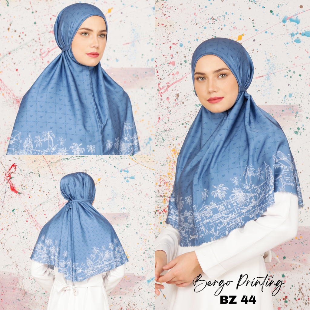 Bergo Silk Zaneva l Bergo Printing Terbaru