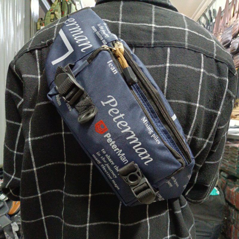 Tas Waistbag Kanvas Pria murah || Selempang &amp; Bahu Pria Wanita