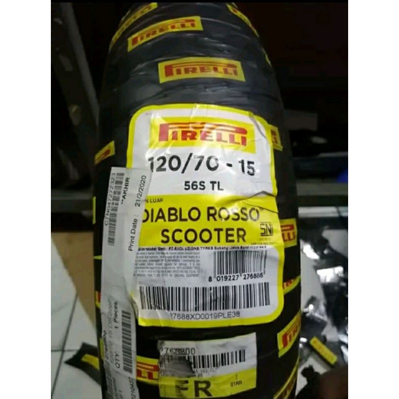 Ban depan xmax 120 70 15 diablo rosso scooter pirelli