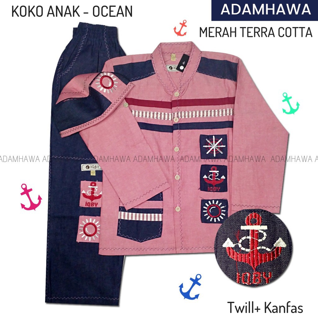 Baju koko anak laki laki lis Koko Bordir OCEAN PREMIUM Baju koko anak laki laki lis Koko Bordir OCEAN PREMIUM