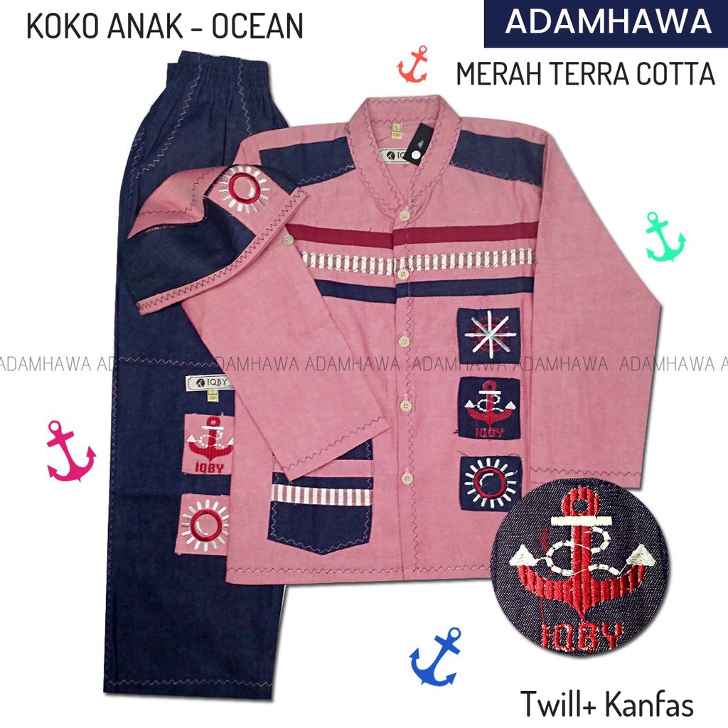  Baju  koko  anak  laki laki lis Koko  Bordir OCEAN PREMIUM  