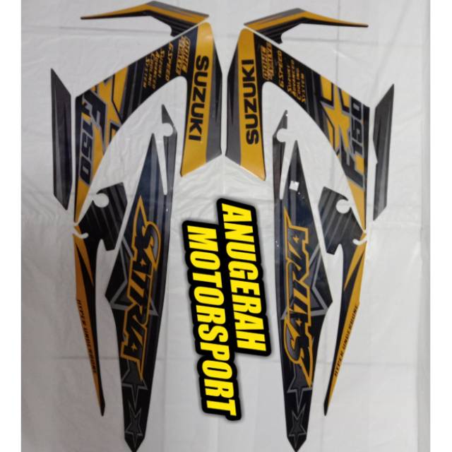 Striping Satria Fu facelift FL 2014 bintang hitam gold ( emas )