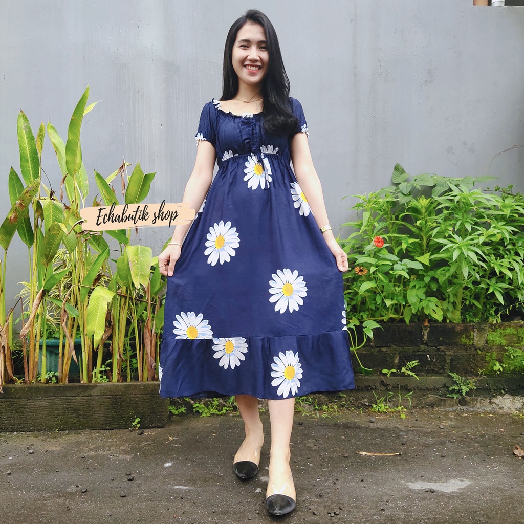 DASTER/DRES CASANDRA POLOS BALI-DAISY NAVY