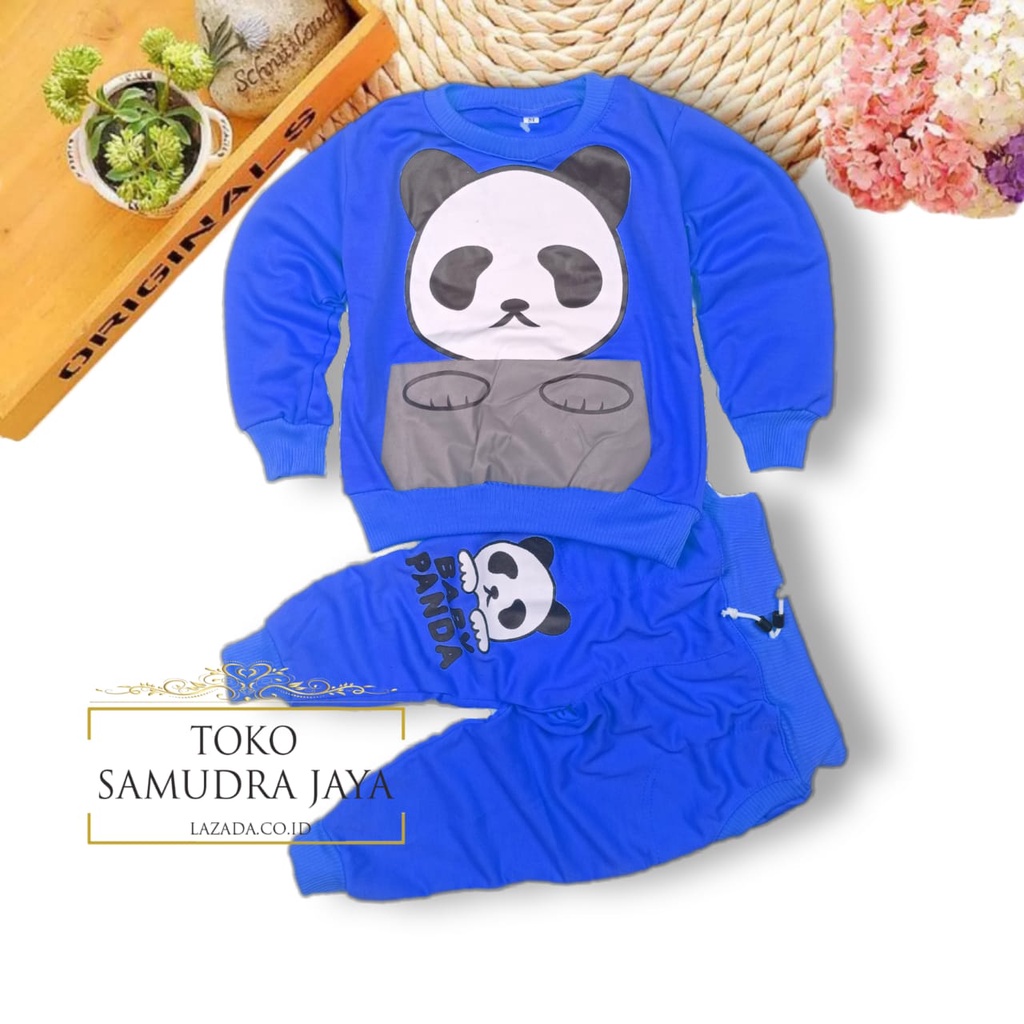 Pakaian anak Motif Panda Setelan Anak Motif Panda Bayar di Tempat Setelan Jogger anak