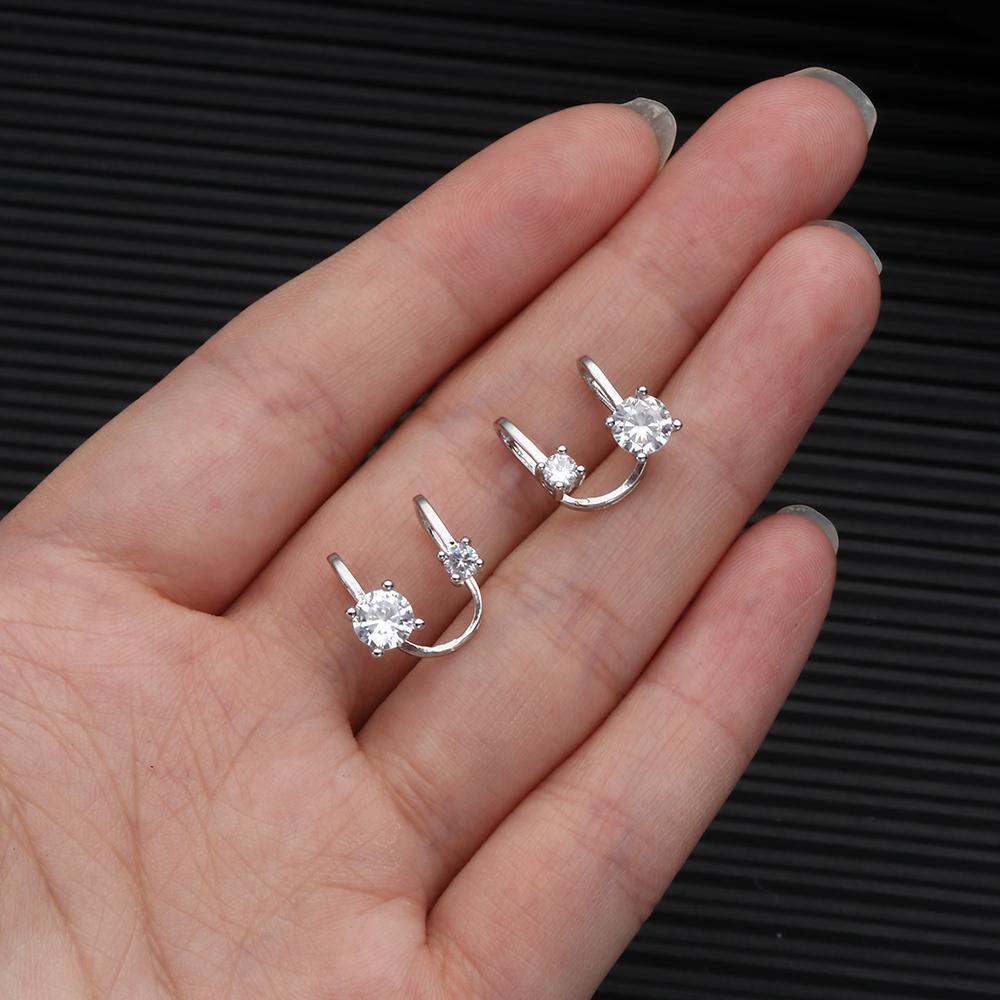 Lily Zircon Ear Cuff Pesta Baru Wanita Pria Anting Non Piercing