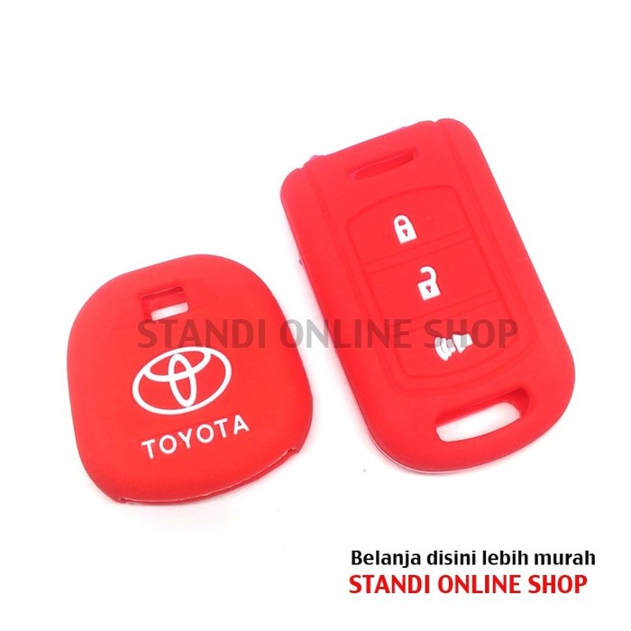 Kondom Kunci Sarung Remote Silikon Remote Cover Toyota New Rush Merah