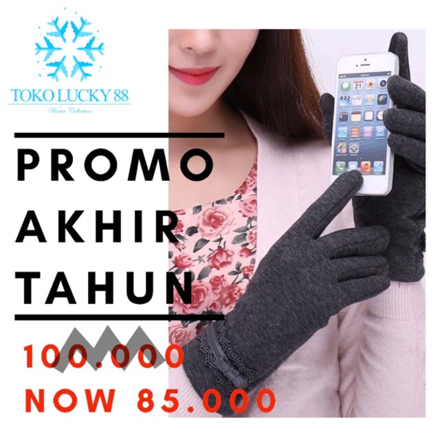 (Cacat gudang) Sarung Tangan Winter Touchscreen Bulu Glove Fingerprint