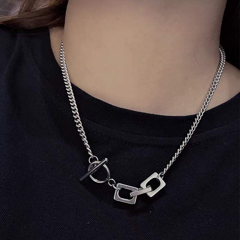 Retro titanium steel OY gesper jahitan kalung untuk pria dan wanita yang sama gaya kepribadian Stree