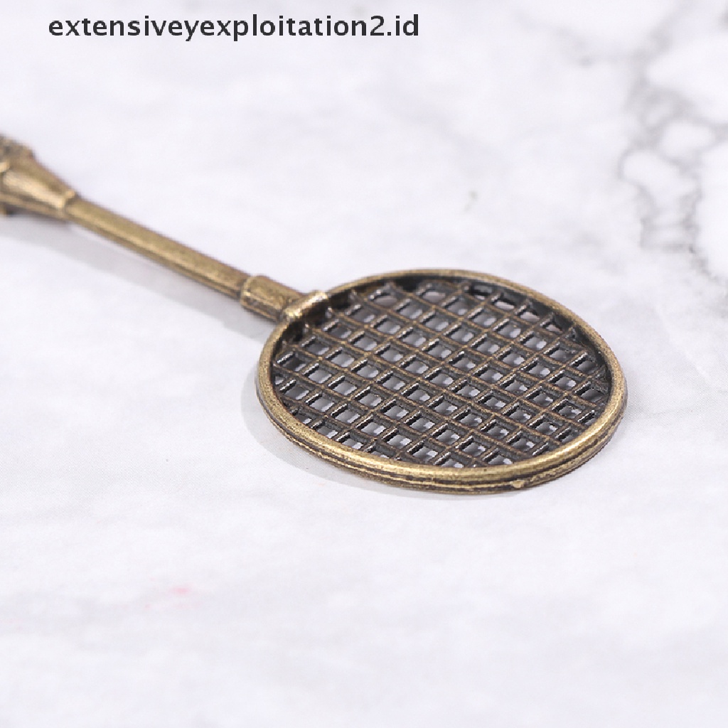 (Hotter 1) Gantungan Kunci Bentuk Raket Badminton Bahan metal