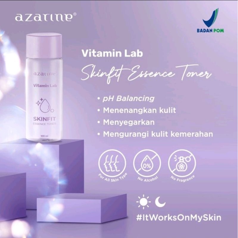 Azarine Skin Fit Essence Toner 80 ml | Azarine Essence Toner | Daily Beginner Exfoliating Toner | Moisture Rich Hydrating Toner | Multi Acids Glowing Toner | Mild Purifying Toner | Polypeptide Fresh Vitality Toner 90ml