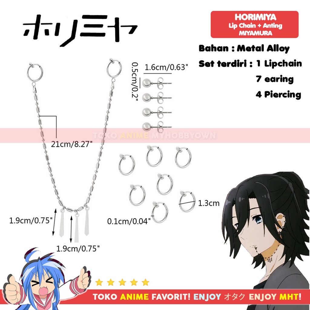 Anting Rantai Bibir Aksesori Lip Chain Horimiya Miyamura Izumi Cosplay