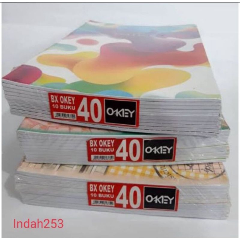 

Grosir Buku Tulis Okey Kiky 40 Lembar - 10 Buku ( uk.17,5 x 25 cm )