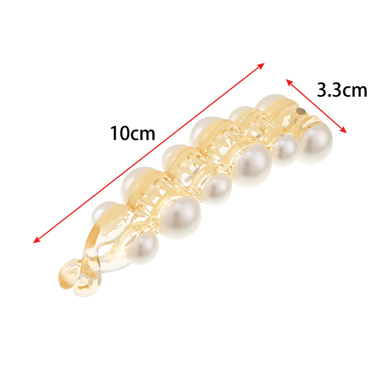 Temperament Korean Version Ins Fashion Pearl Banana Clip Ponytail Hairclip Simple Hair Accessories