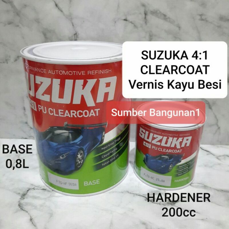 Cat Vernis SUZUKA Clearcoat 4:1 otomotif kayu besi bening mengkilap