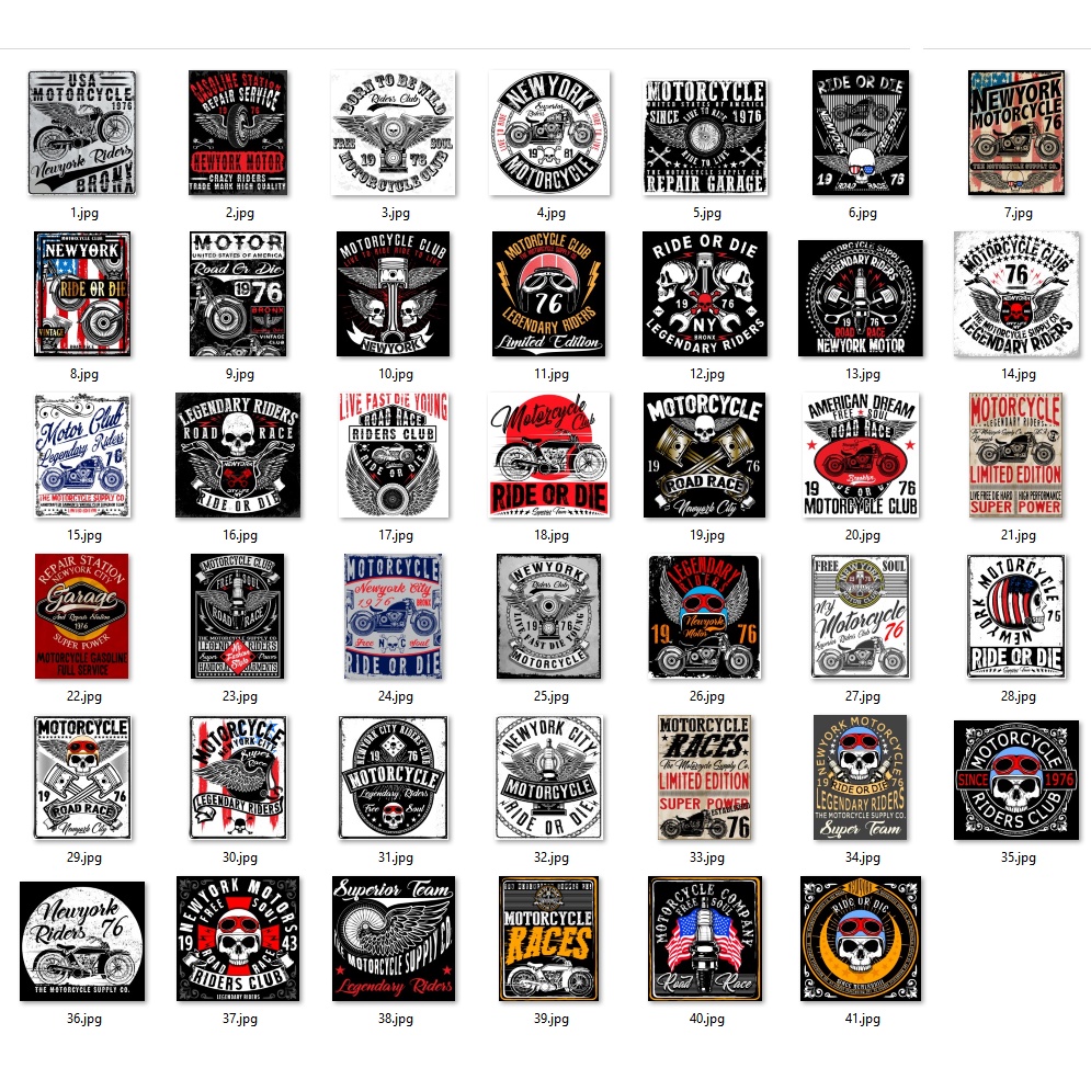 40 T-Shirt Designs Motorcycle Club - Coreldraw