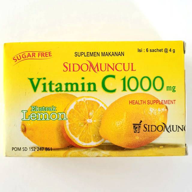 Vitamin C 1000 Mg Sidomuncul Rasa Lemon Isi 6 Sachet Sido Muncul Shopee Indonesia