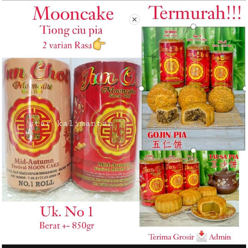 

MOONCAKE TAU SA PIA, GOJIN PIA JUN CHOI uk no.1 , KUE BULAN HALAL SINGKAWANG