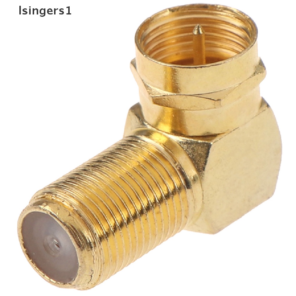 (lsingers1) 1pc adapter jack f male Ke female Sudut Kanan 90 Derajat Bahan Tembaga Untuk tv