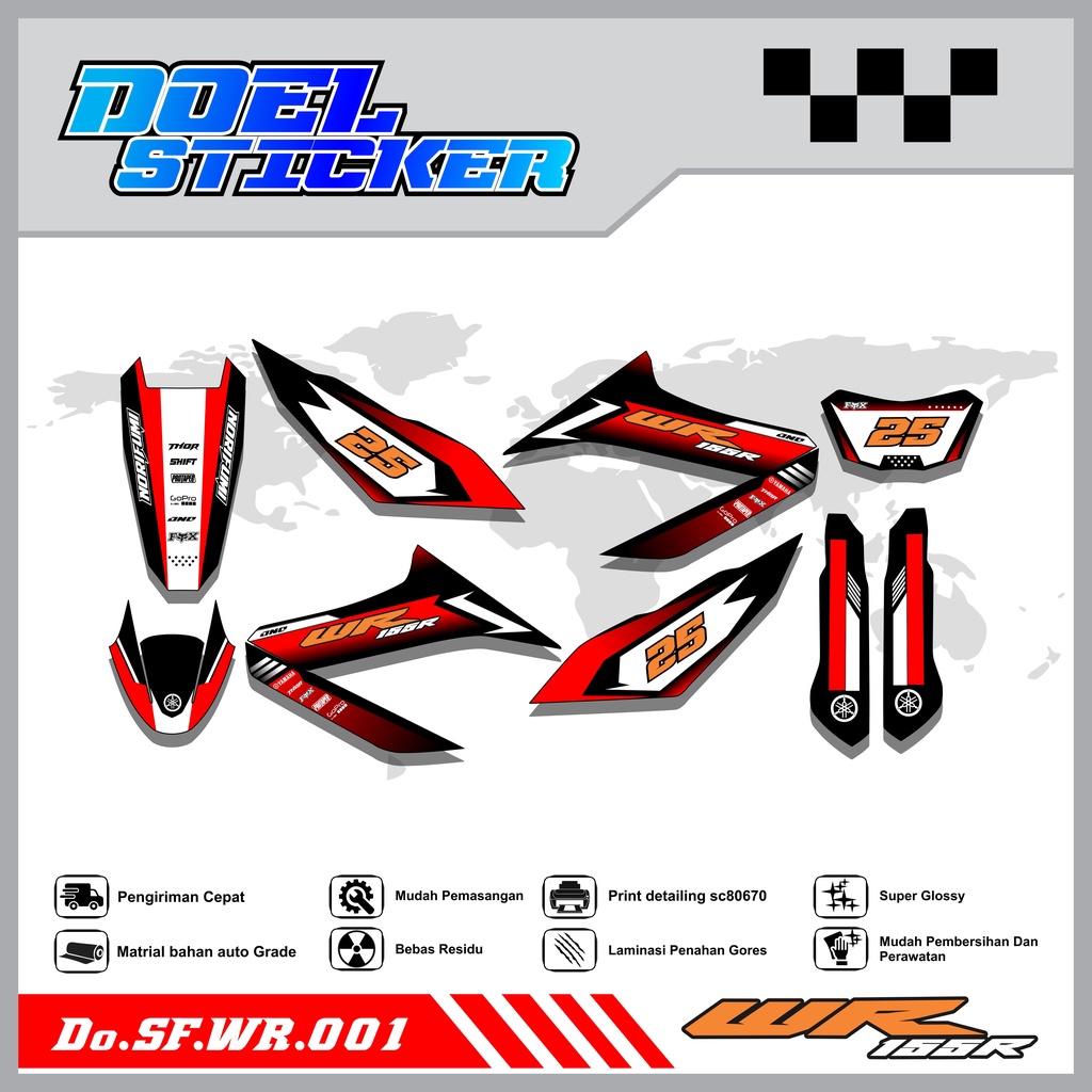 STICKER STRIPING WR 155 - STICKER STRIPING LIST VARIASI HOLOGRAM , CROME WR 155 DOEL 001