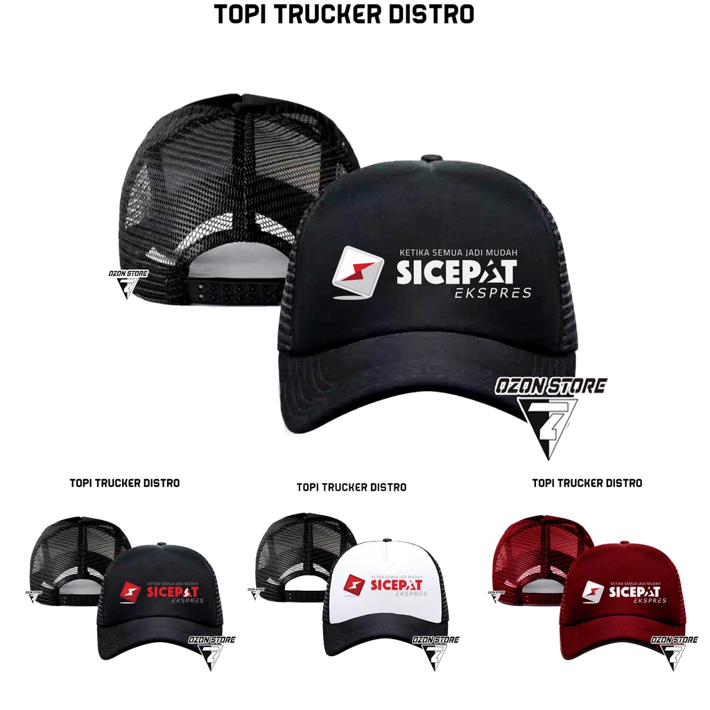 topi trucker jaring tim expedisi sicepat express polos custom