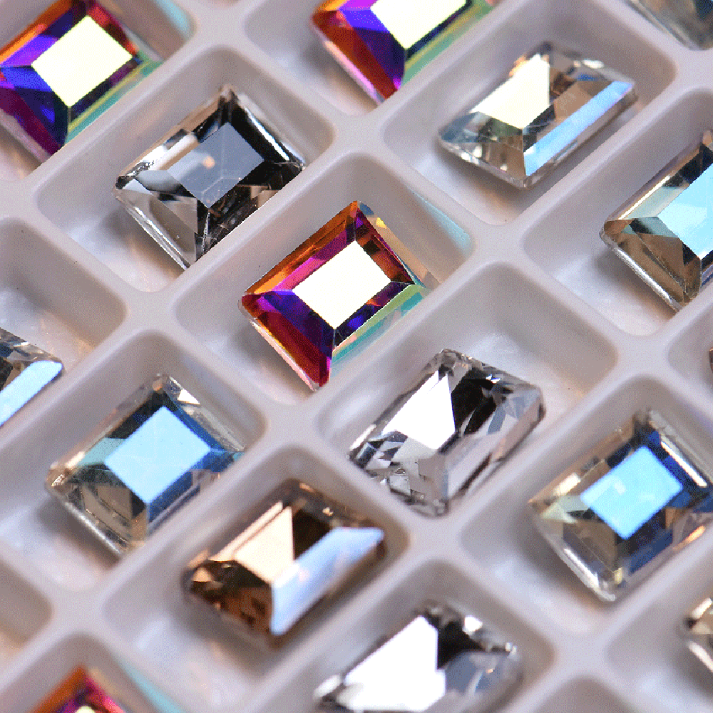 Mxbeauty 5pcs / Set Berlian Imitasi Bentuk Persegi Panjang Untuk Dekorasi Nail Art / Manicure Diy