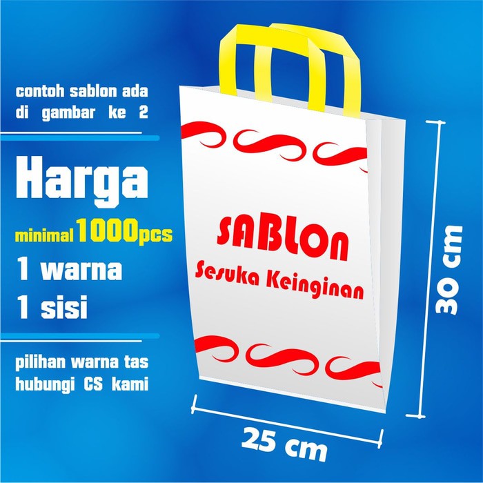 

Tas Plastik Sablon Logo Toko Distro Warna (Custom-PO)Ukn 25 cm x 30 cm