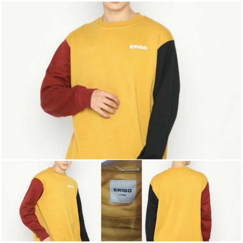 Erigo Unisex Sweatshirt Kichi Mustard - L 100% Ori