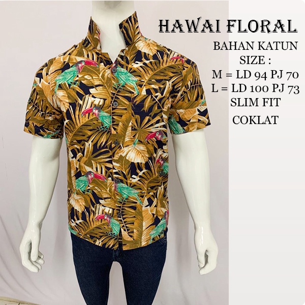 Kemeja Pria Hawai Floral