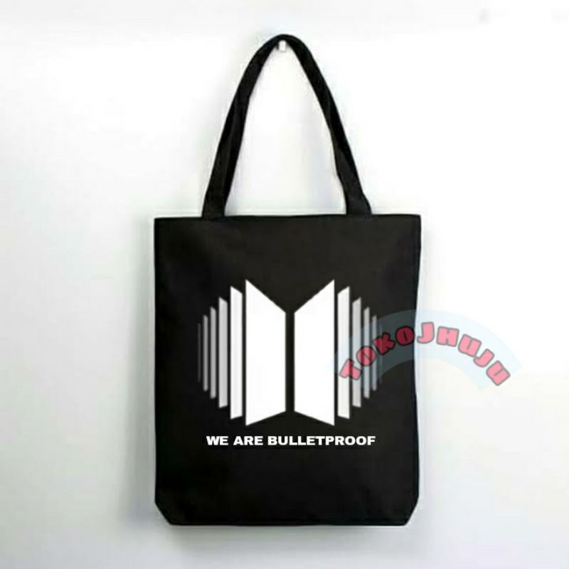 Totebag Zipper / Sleting BTS WEVARE BULLETPROOF Shadow logo