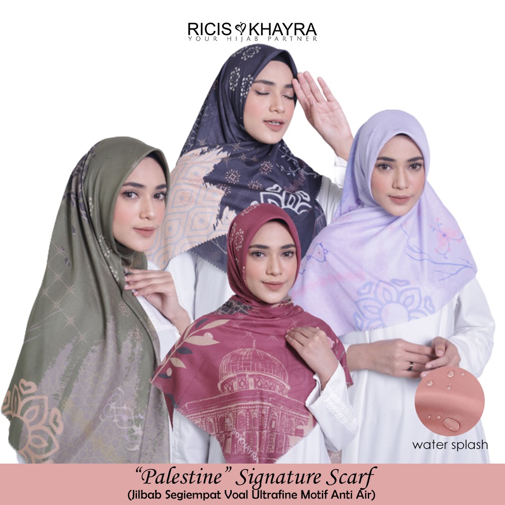 Ricis by Khayra PALESTINE Scarf - Hijab Anti Air Terviral - Ultrafine WaterResist Voal Signature
