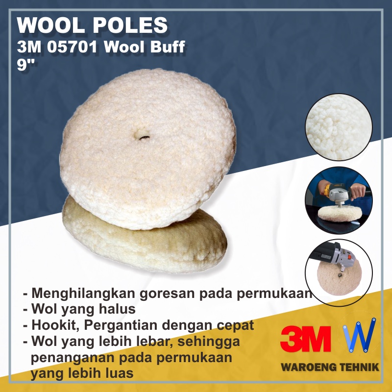 Wool Poles 9Inch  3M 5701 Wool Buff 2+2