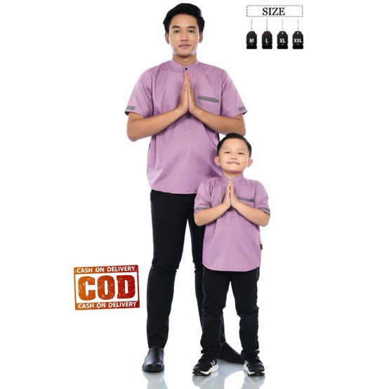 Kemko Lengan Pendek Anak Dan Ayah Couple Bahan Toyobo