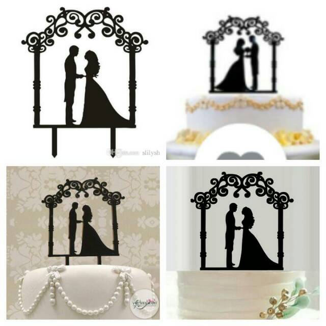 Cake topper wedding cake hiasan  kue  pengantin  dekorasi kue  