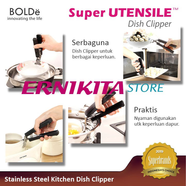 BOLDe DISH CLIPPER - Penjepit Anti Panas utk Mangkok, Piring dan Panci