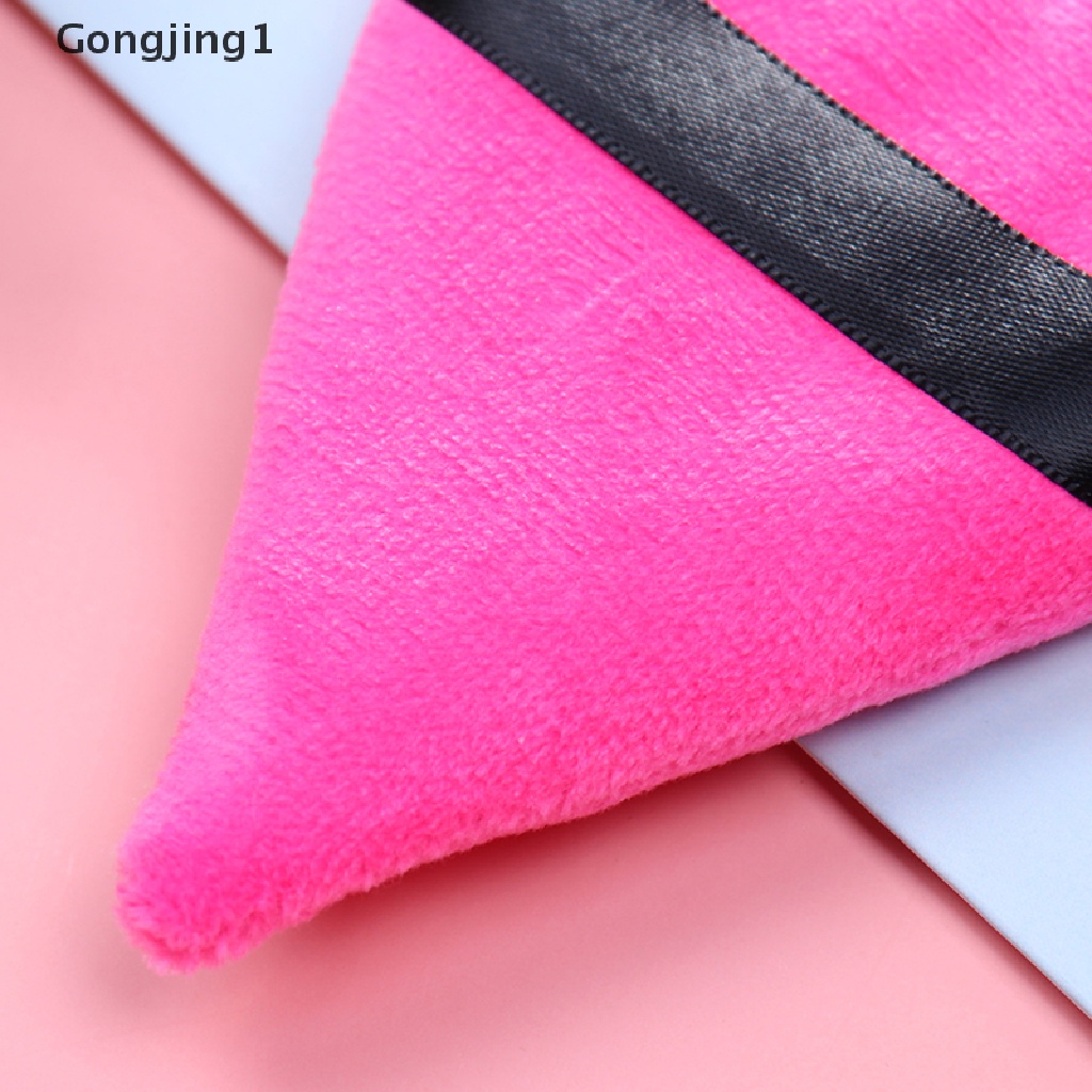 Gongjing1 Spons Puff Mini Bentuk Segitiga Bahan Velvet Untuk Makeup / Kosmetik Wanita