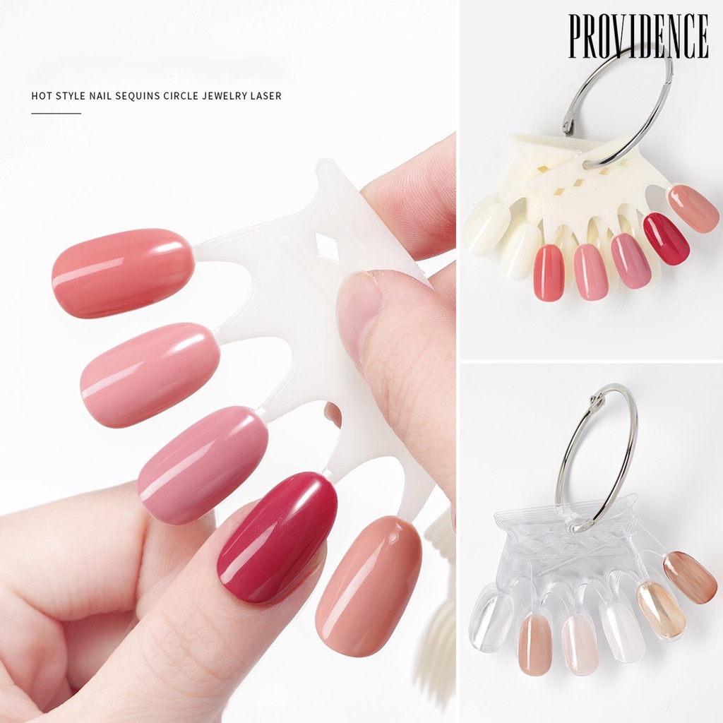 Providence 10Pcs/50Pcs Fan-Shaped Nail Display Card Practice ABS Crown Type Nail Art Tips Display Practice Sticks for Manicure