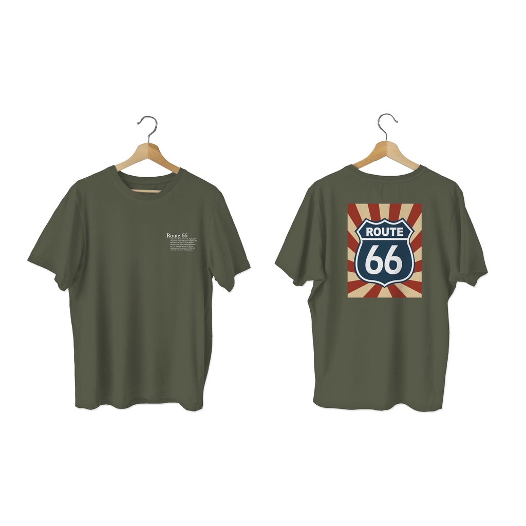 VESPARREL - KAOS T-SHIRT ROUTE 66 VINTAGE PREMIUM