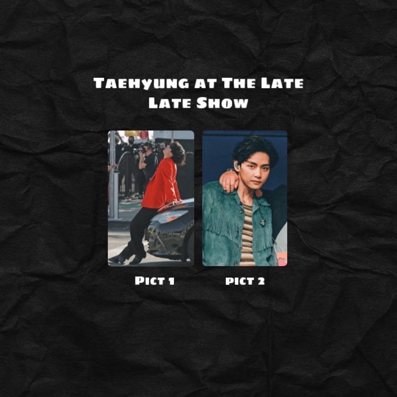 photocard pc lenticular holo BTS taehyung yoongi jungkook The Late Late Show