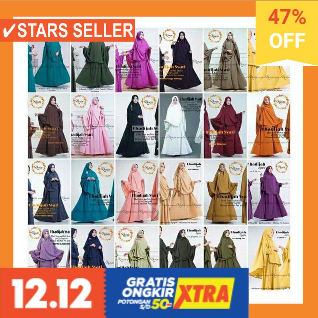 PAKAIAN MUSLIM TERBAIK PALING ANAK ORANG TUA PINK MURAH / Khadijah Syari Gamis set jilbab Fashion