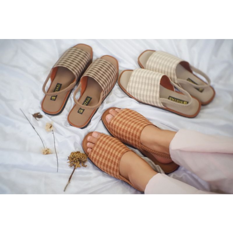 SANDAL PREMIUM EMPUK BUSA SOFA TRENDY SISTAS