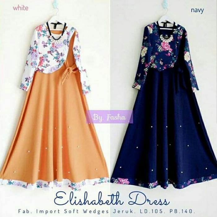 Gamis / Gamis Jersey / Gamis Motif / Gamis Syari / Gamis Muslimah Wanita/ Baju Gamis Elizabeth dress
