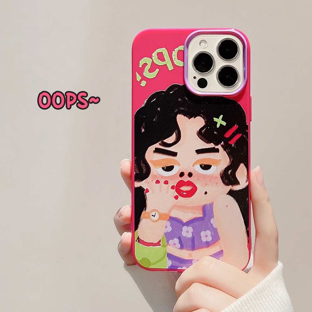 IPHONE Casing Silikon Gadis Jelek Imut Untuk Iphone14 7 /8 SE 2020 7+8PLUS XS XR 11 12 13 PRO MAX Casing Cover Pelindung AT0208